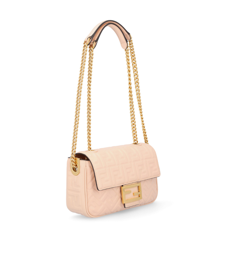 Fendi Logo-plaque Leather Bag In Pink