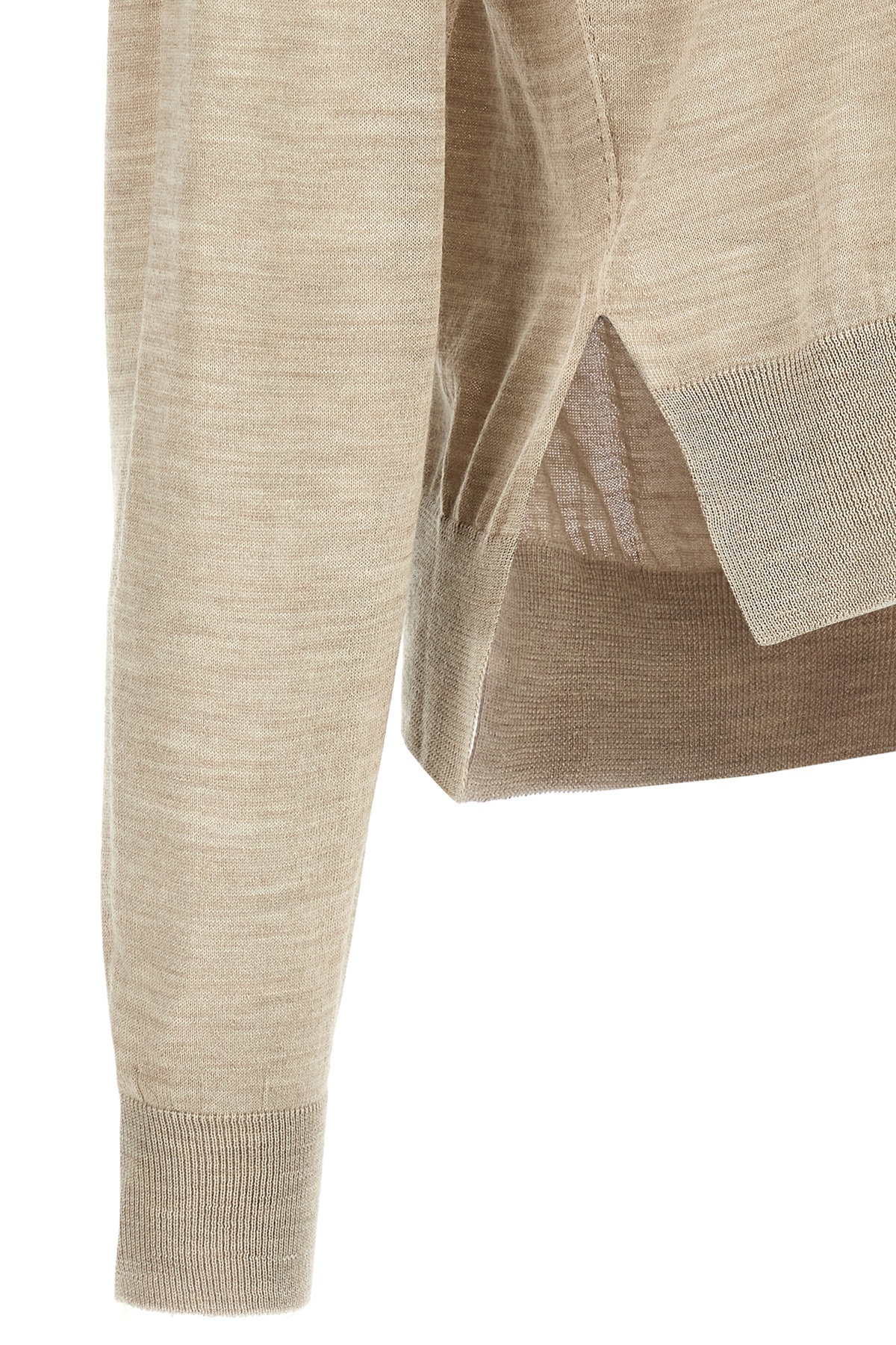 Jil Sander Asymmetrical Mesh Sweaters And Cardigans In Nude