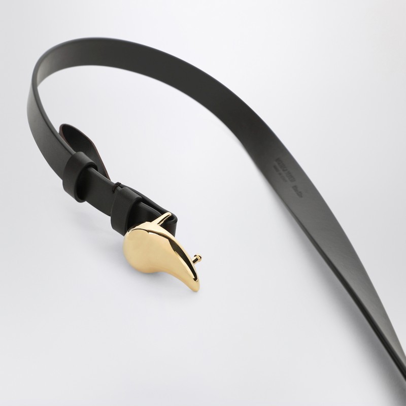 Bottega Veneta Drop Fondente Belt In Black