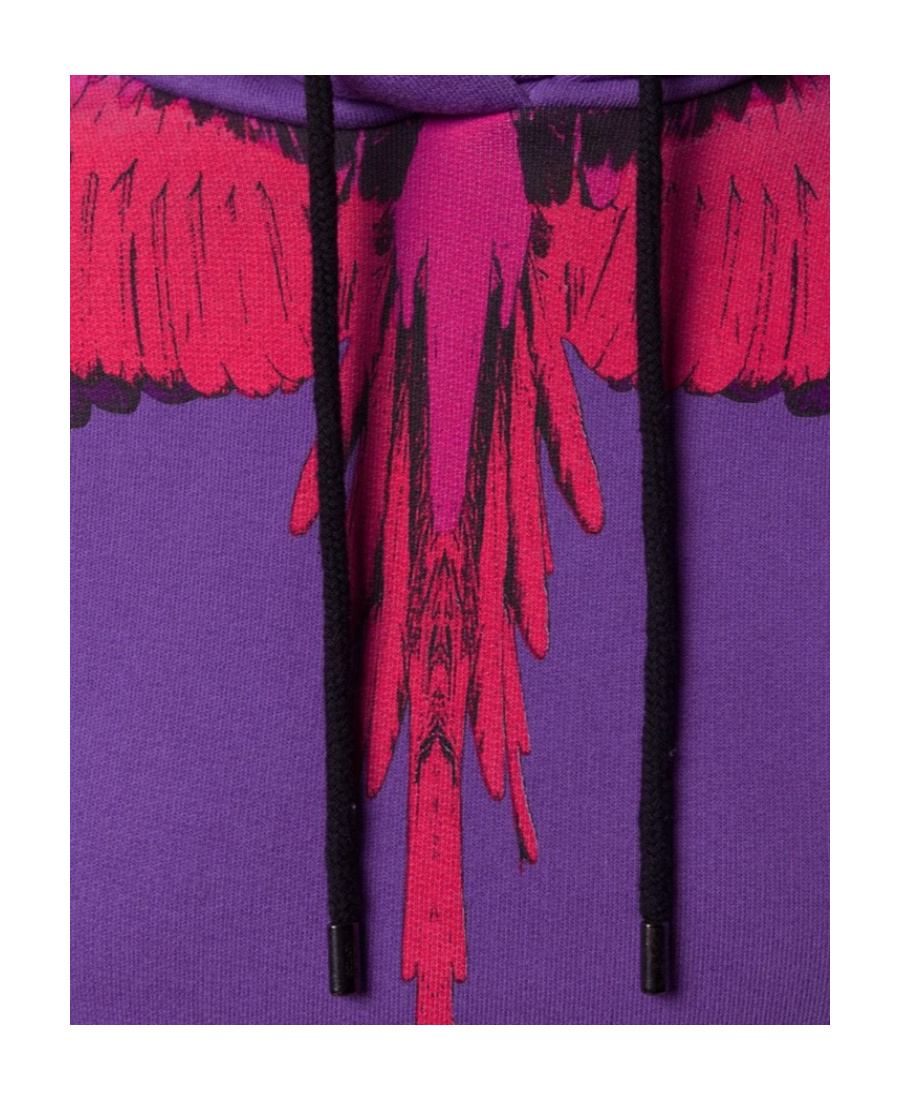 Marcelo Burlon County Of Milan Wings Printed Hooded Sweater In Purple