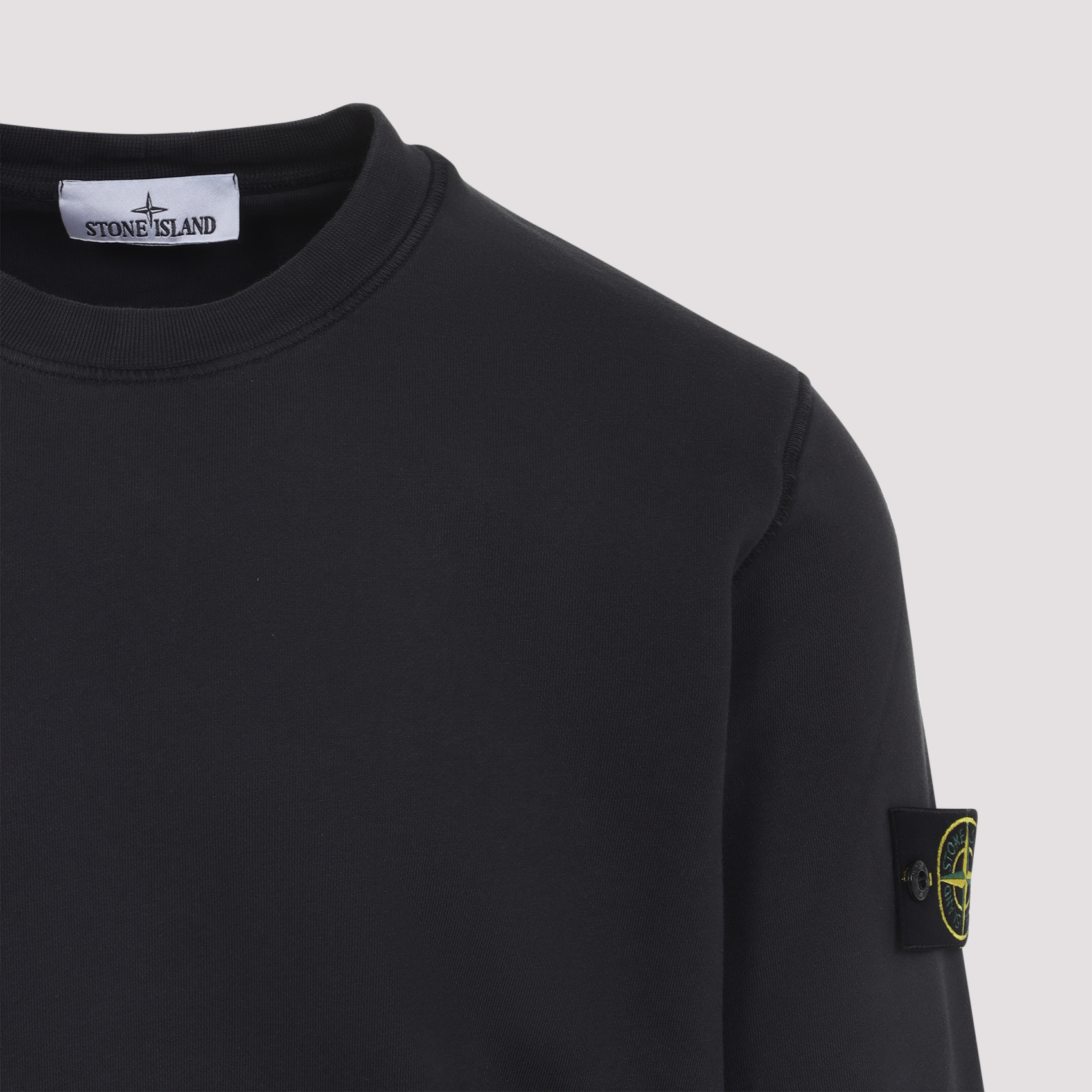 Stone Island Ribbed Crewneck Sweater With Long Sleeves In Black