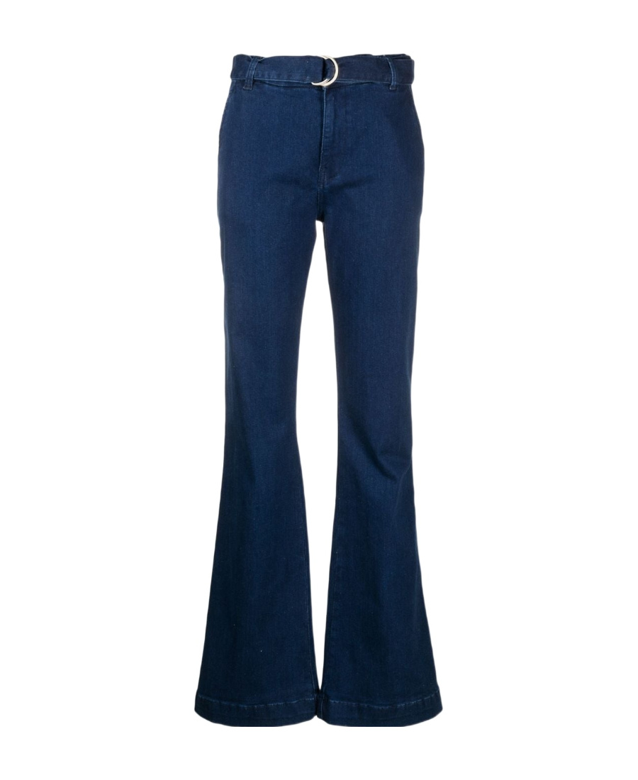 Shop Frame High-waisted Flared Jeans In Blue