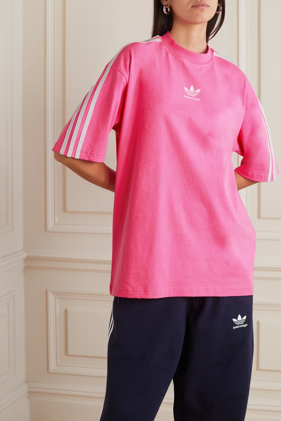 Balenciaga X Adidas Logo-print T-shirt In Pink