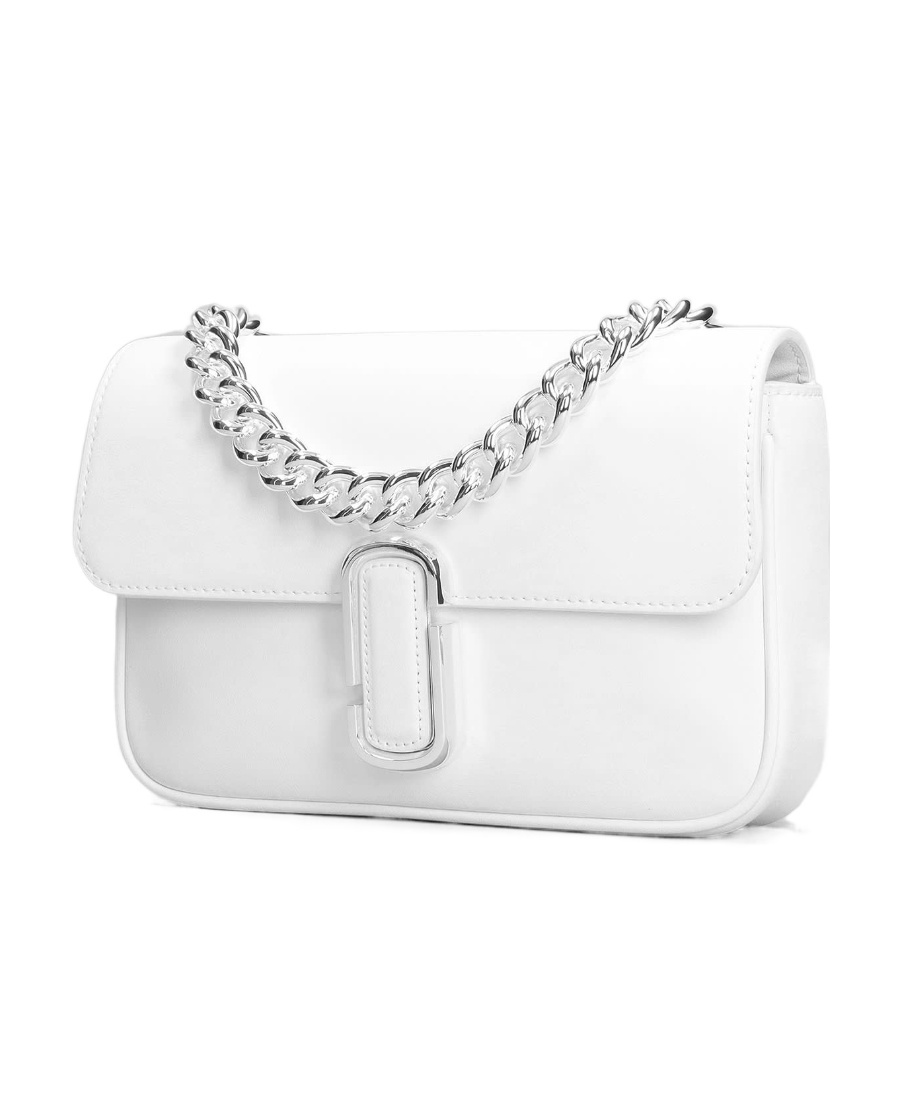 Marc Jacobs Mini J Marc Leather Shoulder Bag In White