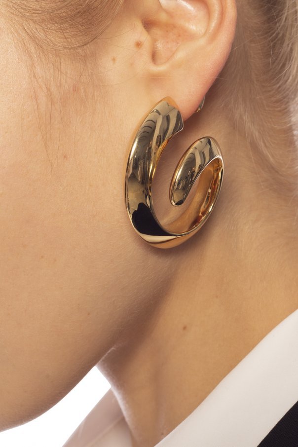 Bottega Veneta Sculptural Swirl Earrings In Yellow