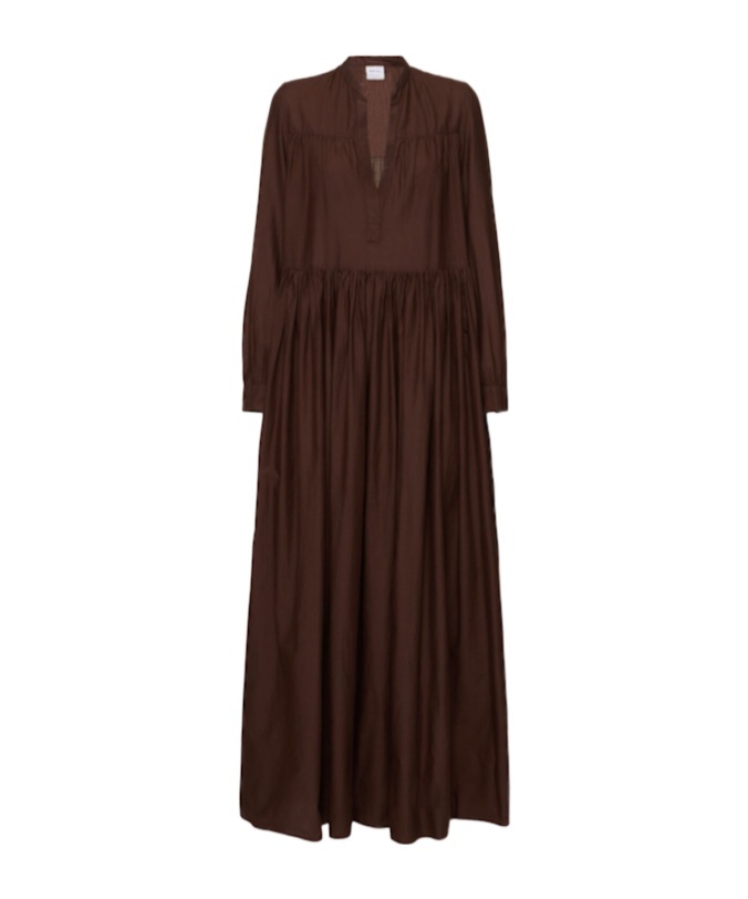 Aspesi Cotton Muslin Draped Long Dress