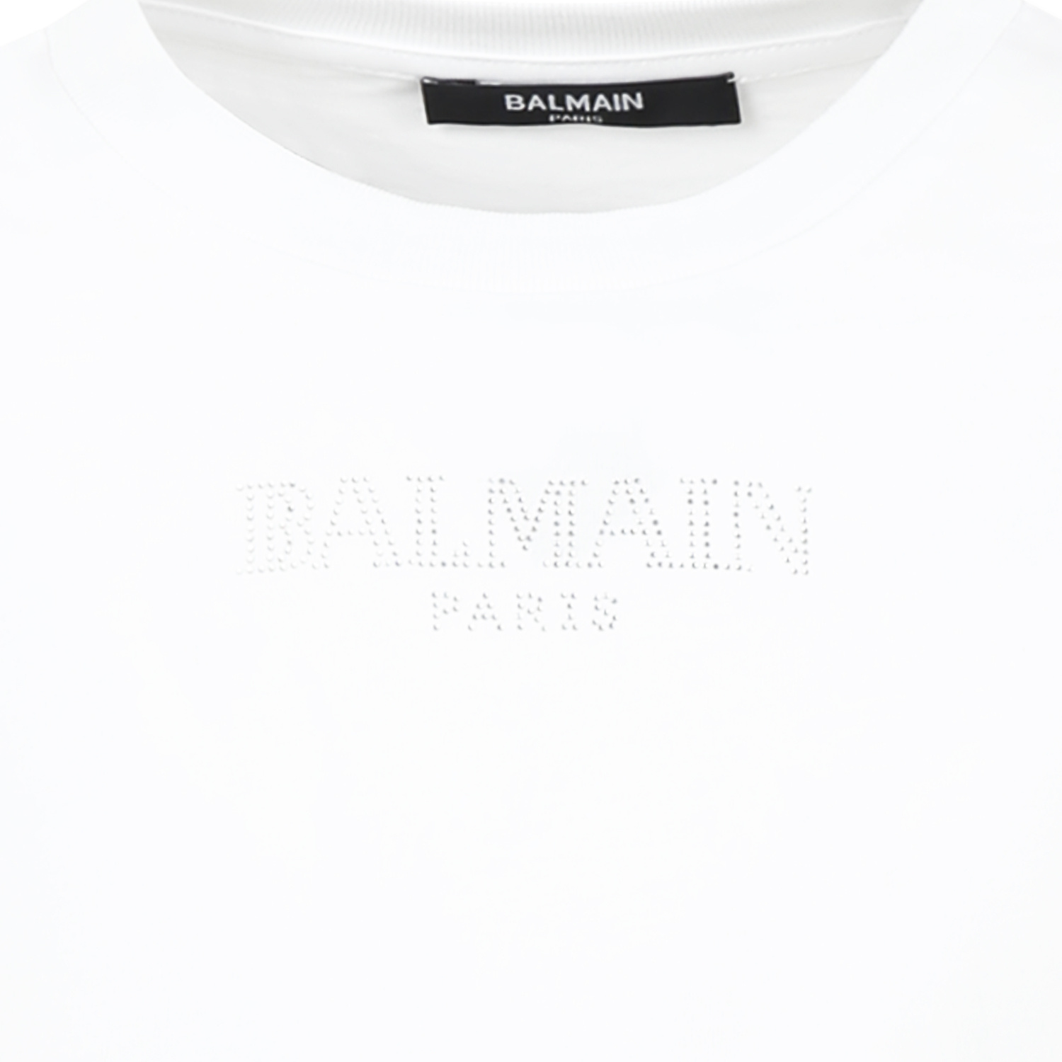 Shop Balmain Kids Logo-embellished Crewneck T-shirt In White
