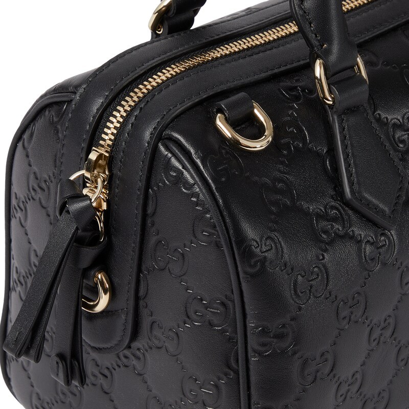 Gucci Gg Emblem Medium Boston Bag In Black