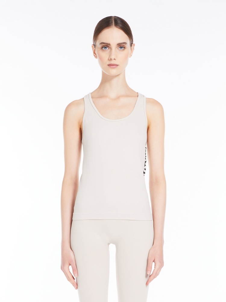 Max Mara Science And Technology Fabric Logo Vest In Nude