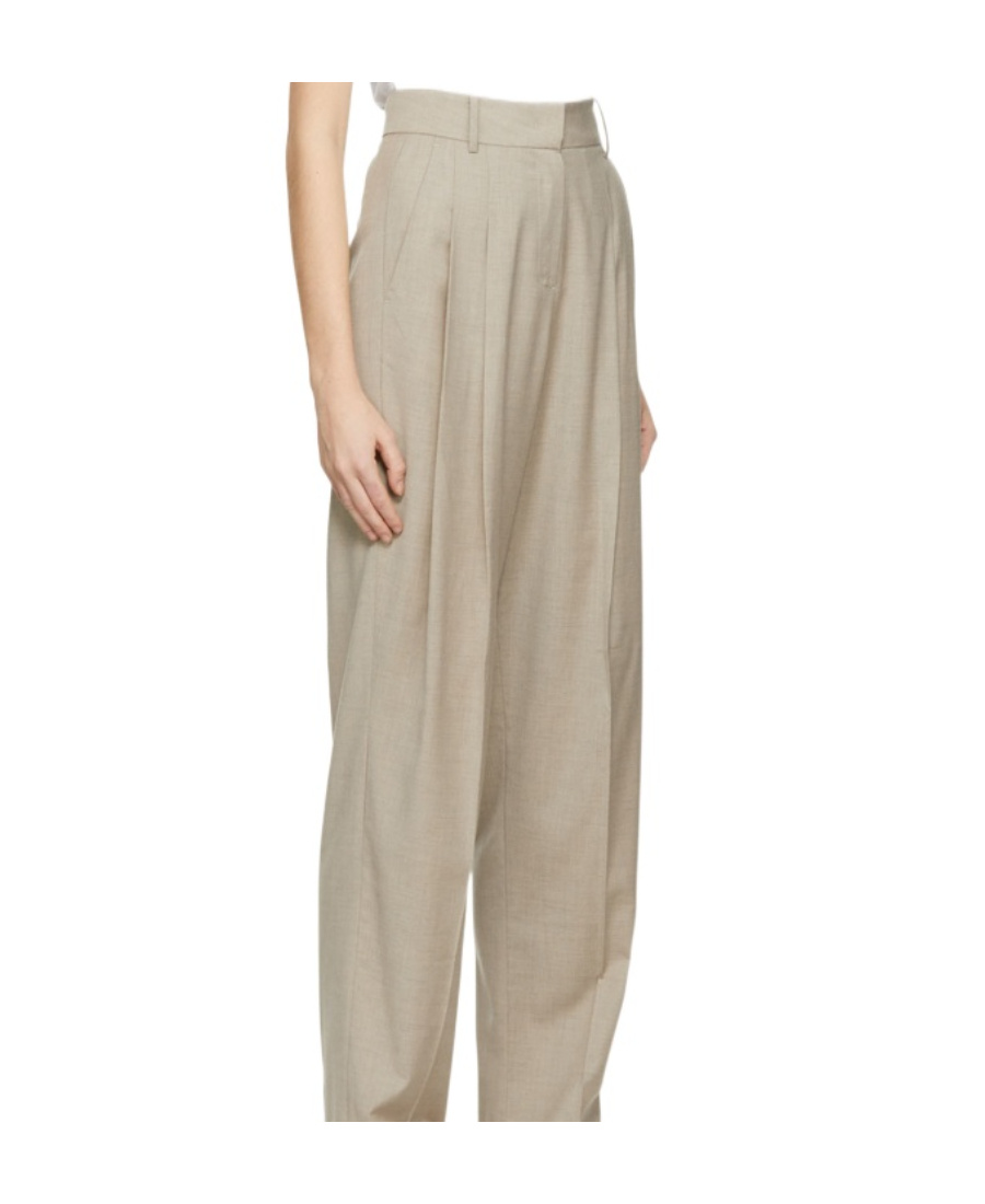 THE FRANKIE SHOP LOGO HIGH WAIST PLEATED TROUSERS 