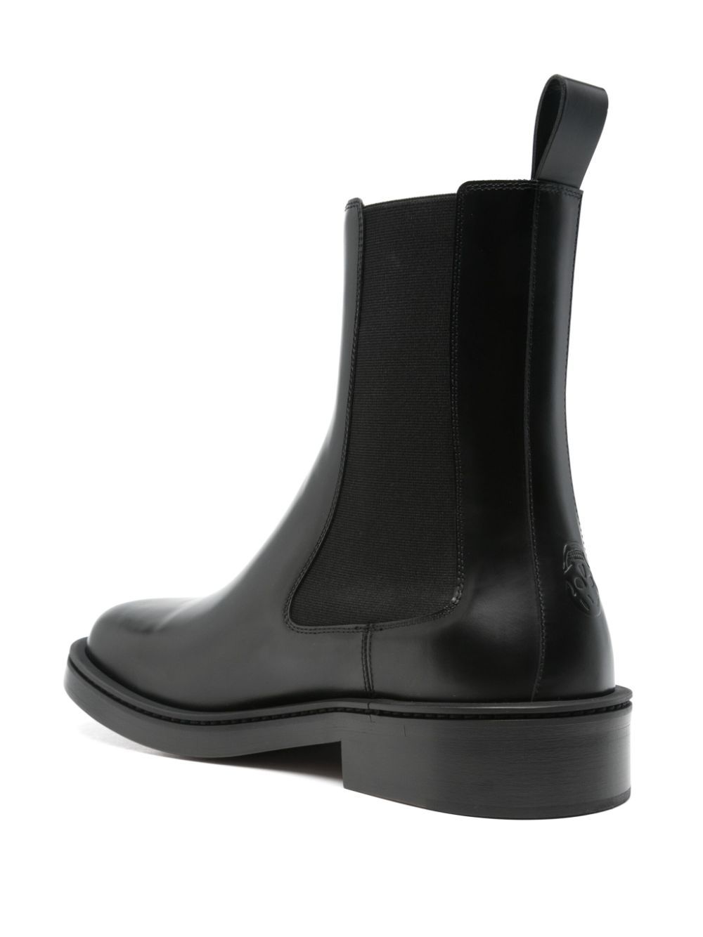 Alexander Mcqueen Calf Leather Chelsea Float Boots In Black