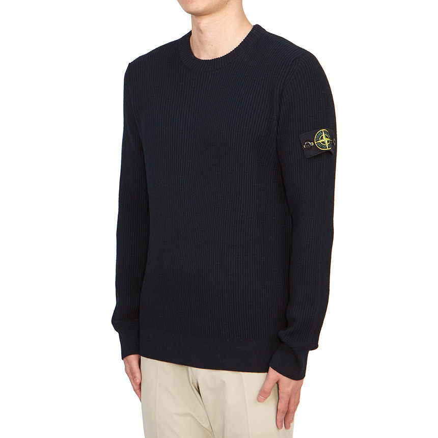Shop Stone Island Long-sleeved Sweater In Blue