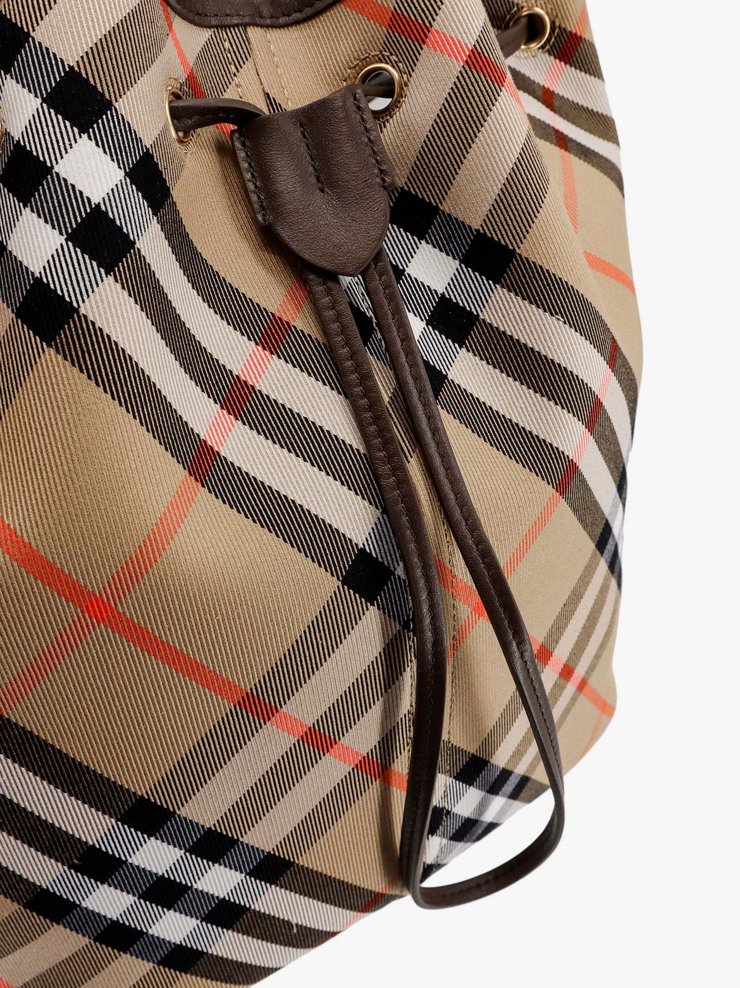 Burberry Small Bucket With Shoulder Strap Check In Multicolor