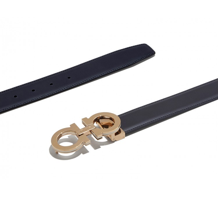 Ferragamo Reversible Gancini Belt In Black