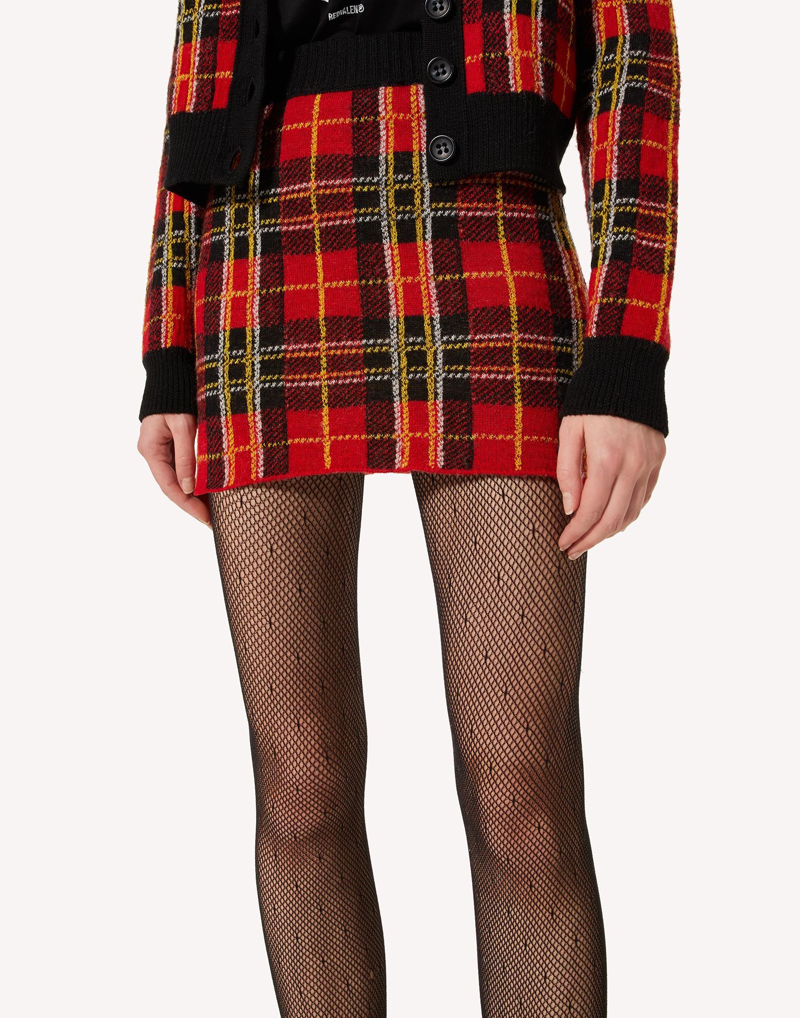 Red Valentino Plaid Mini Skirt In Multicolor