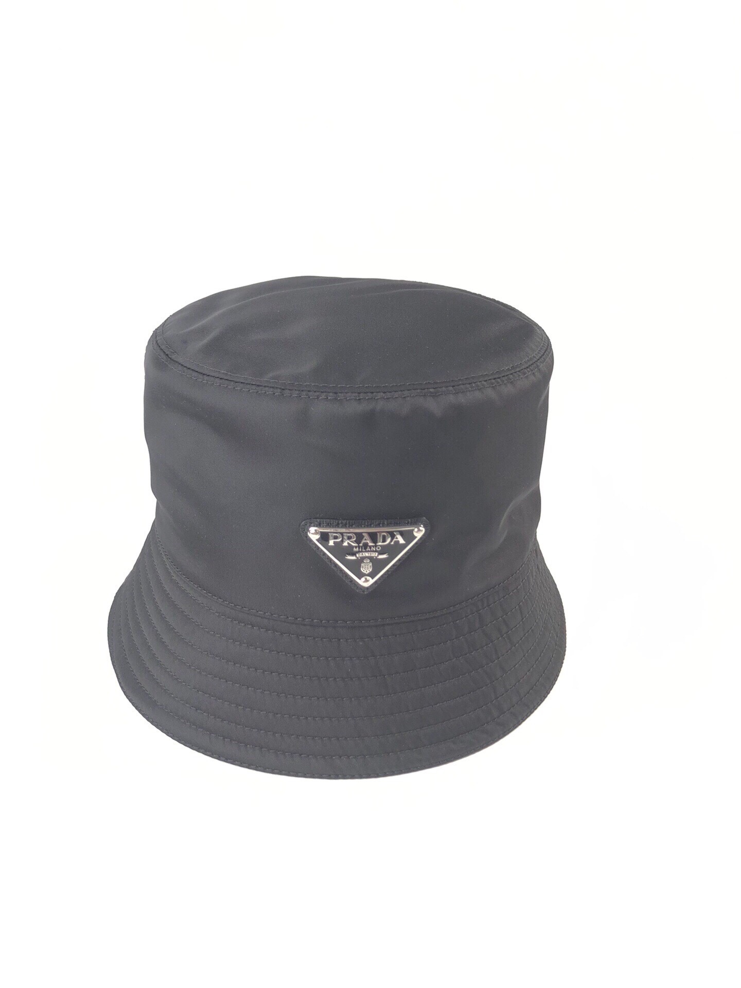Prada Re-nylon Barrel Hat In Black