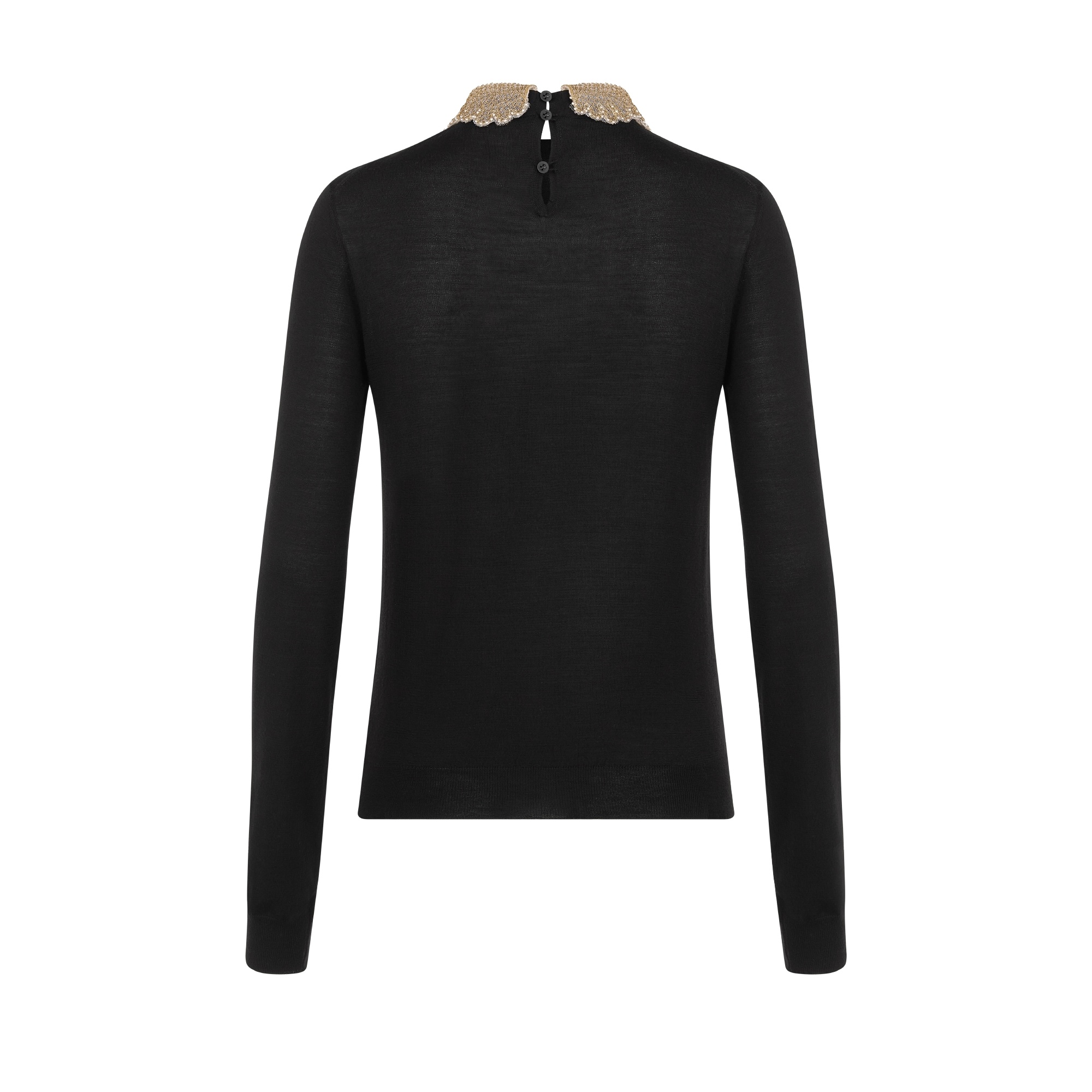 Dior Sweater With Removable Embroidered Collar In Black