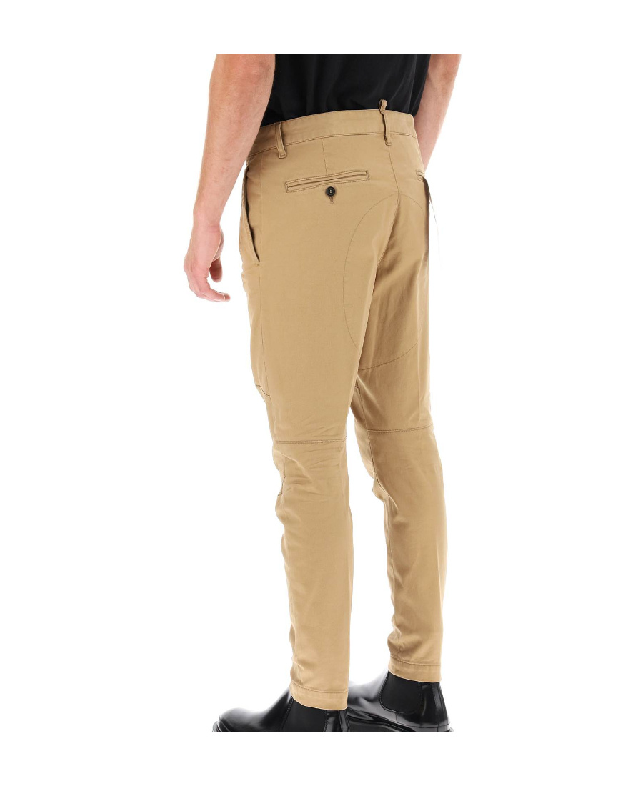 Dsquared2 Mid-rise Tapered Trousers In Nude