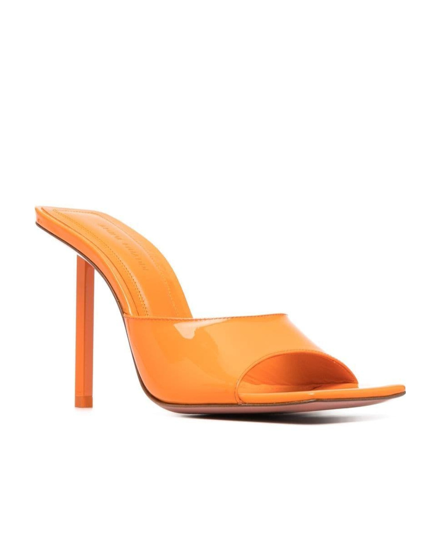 Amina Muaddi Woman Sandals Orange Size 10 Soft Leather In Orange