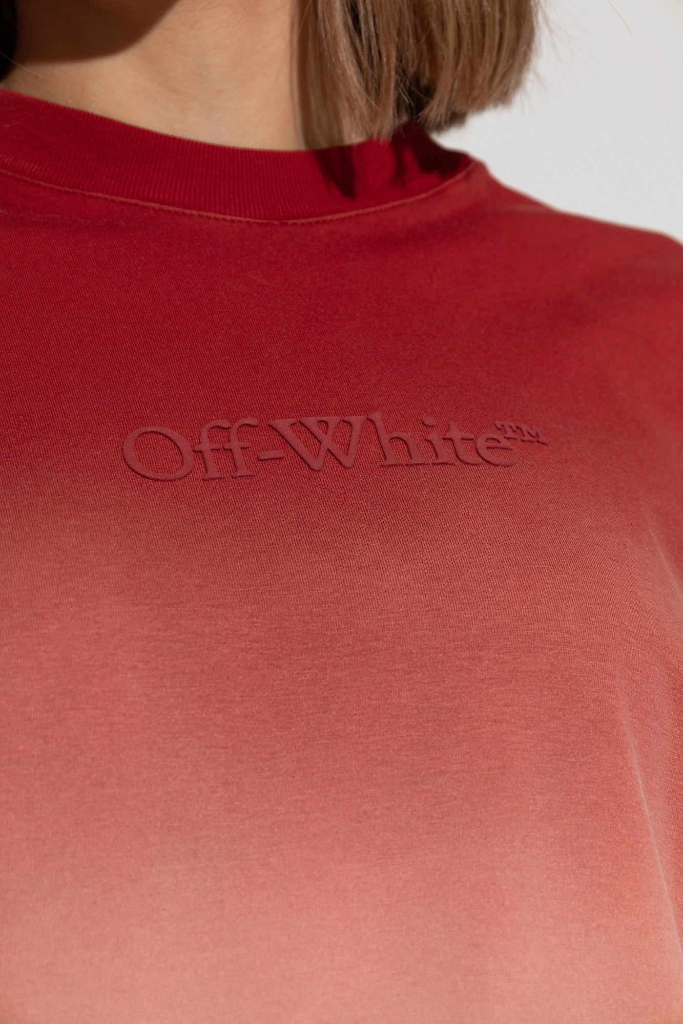 Off-white Crewneck Short-sleeved T-shirt In Pink