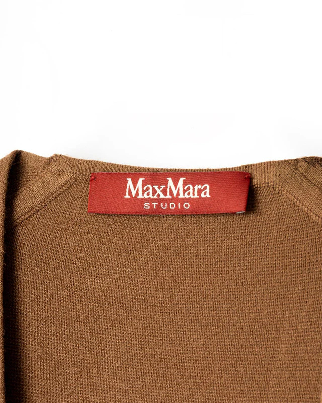 Max Mara V-neck Sleeveless Sweater In Brown