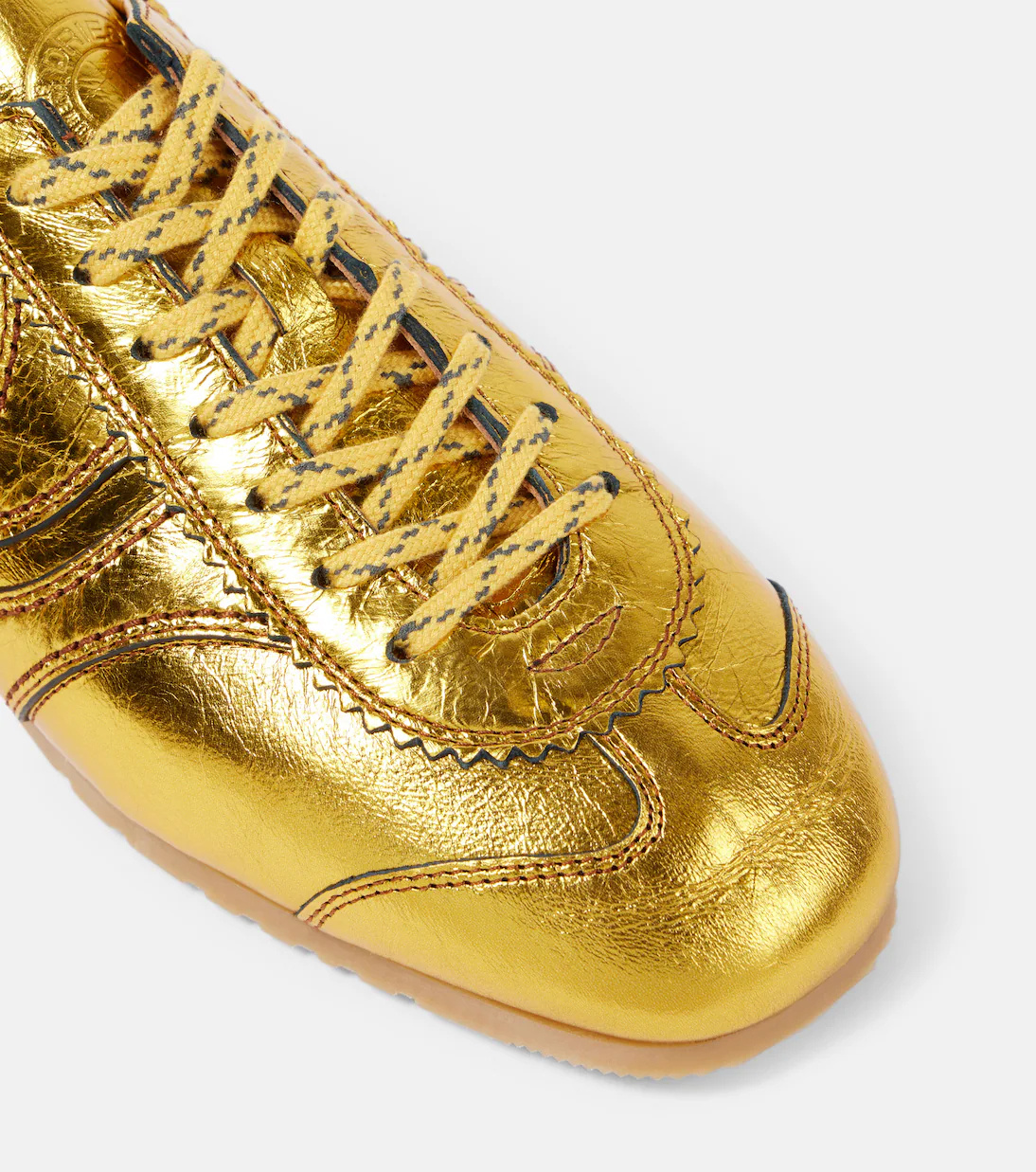Dries Van Noten Lace-up Sneakers In Gold