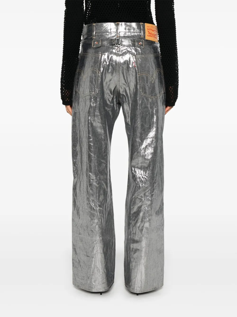 Shop Junya Watanabe X Levis Foiled Print Jeans