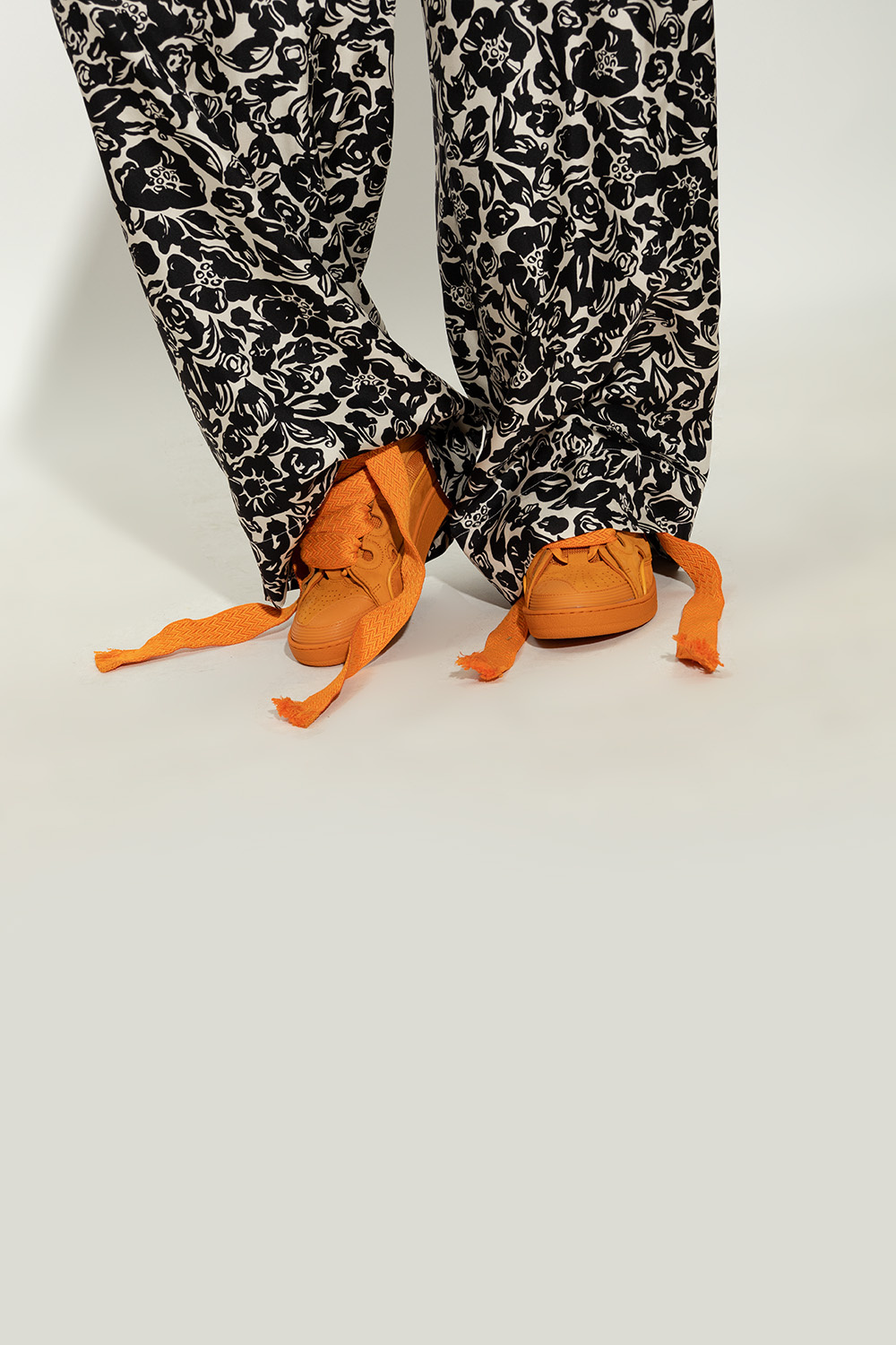 Lanvin Lace Up Sneakers In Orange