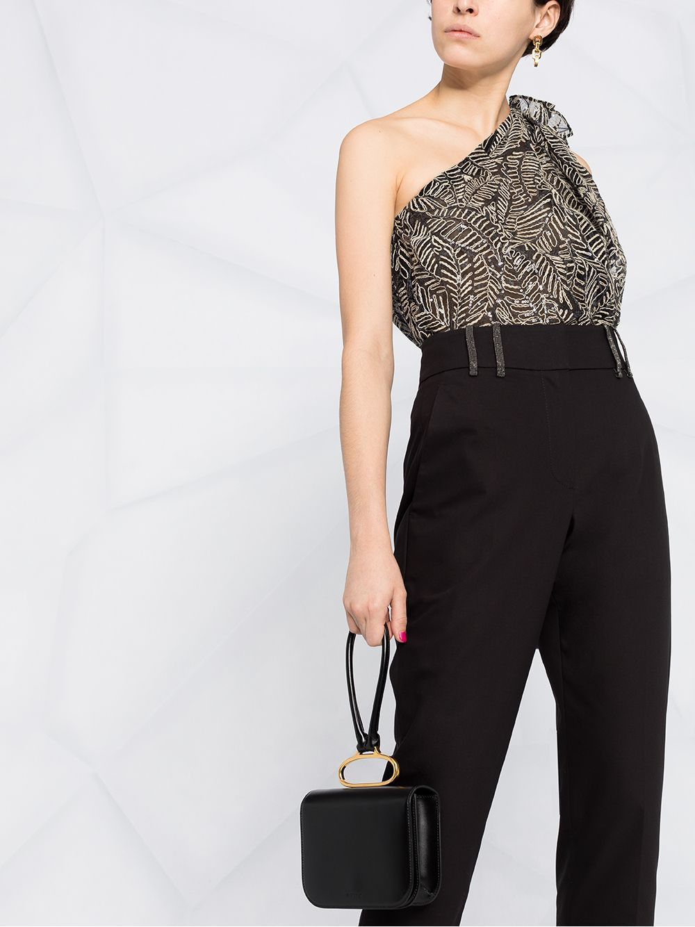Brunello Cucinelli High-waisted Tapered Trousers In Black
