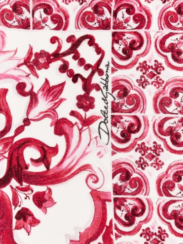Dolce & Gabbana Maiolica-print Cotton Sarong In Pink