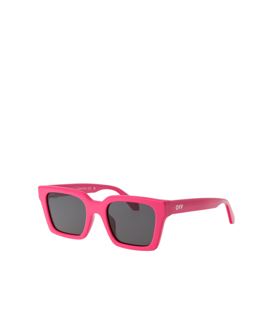 Off-white Logo-print Square-frame Sunglasses In Pink