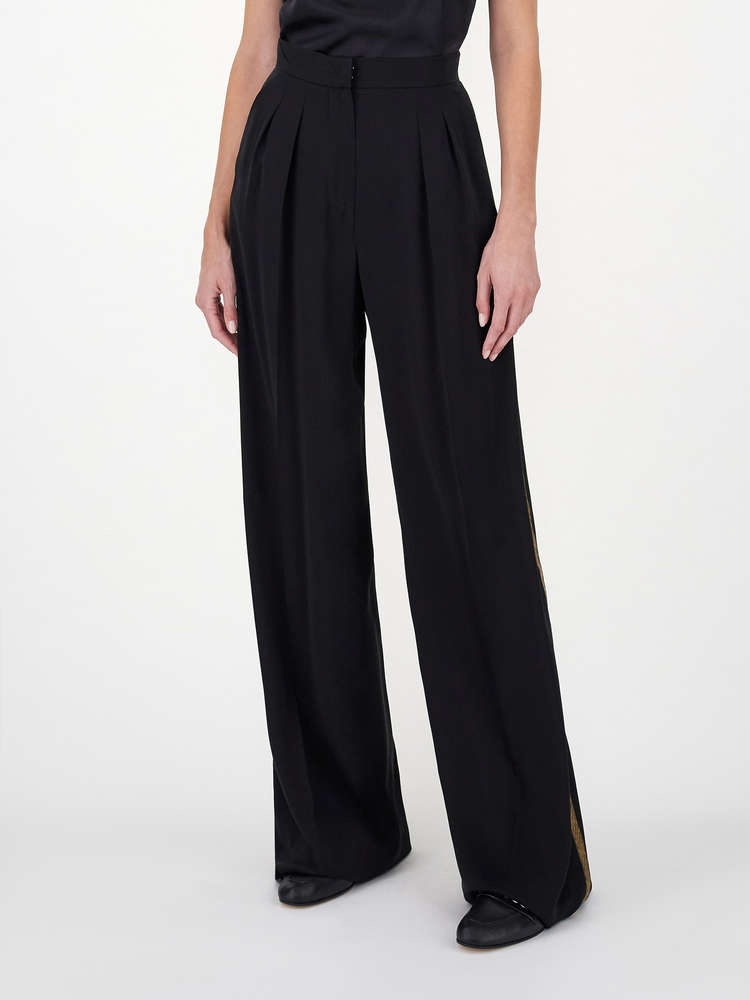 Max Mara Extra Silk Casual Pants In Black
