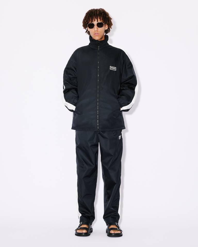 Kenzo Long-sleeved Casual Jacket With Standing Collar In Black