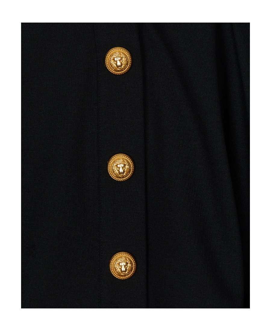 Balmain Gonna Skater Plissettata In Black