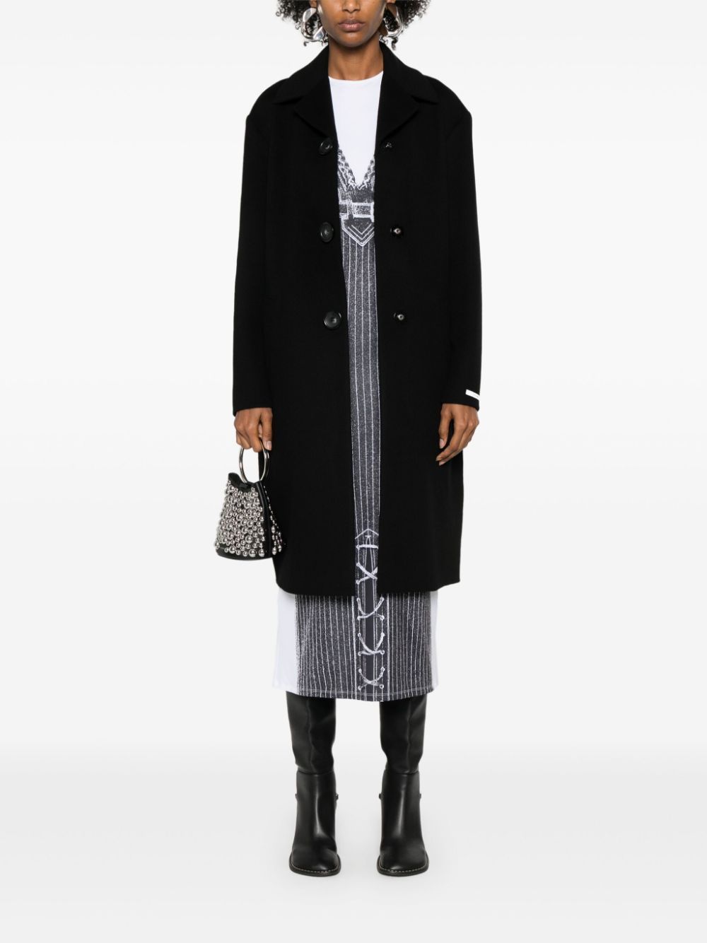 Sportmax Fiuggi Virgin Wool Coat In Black