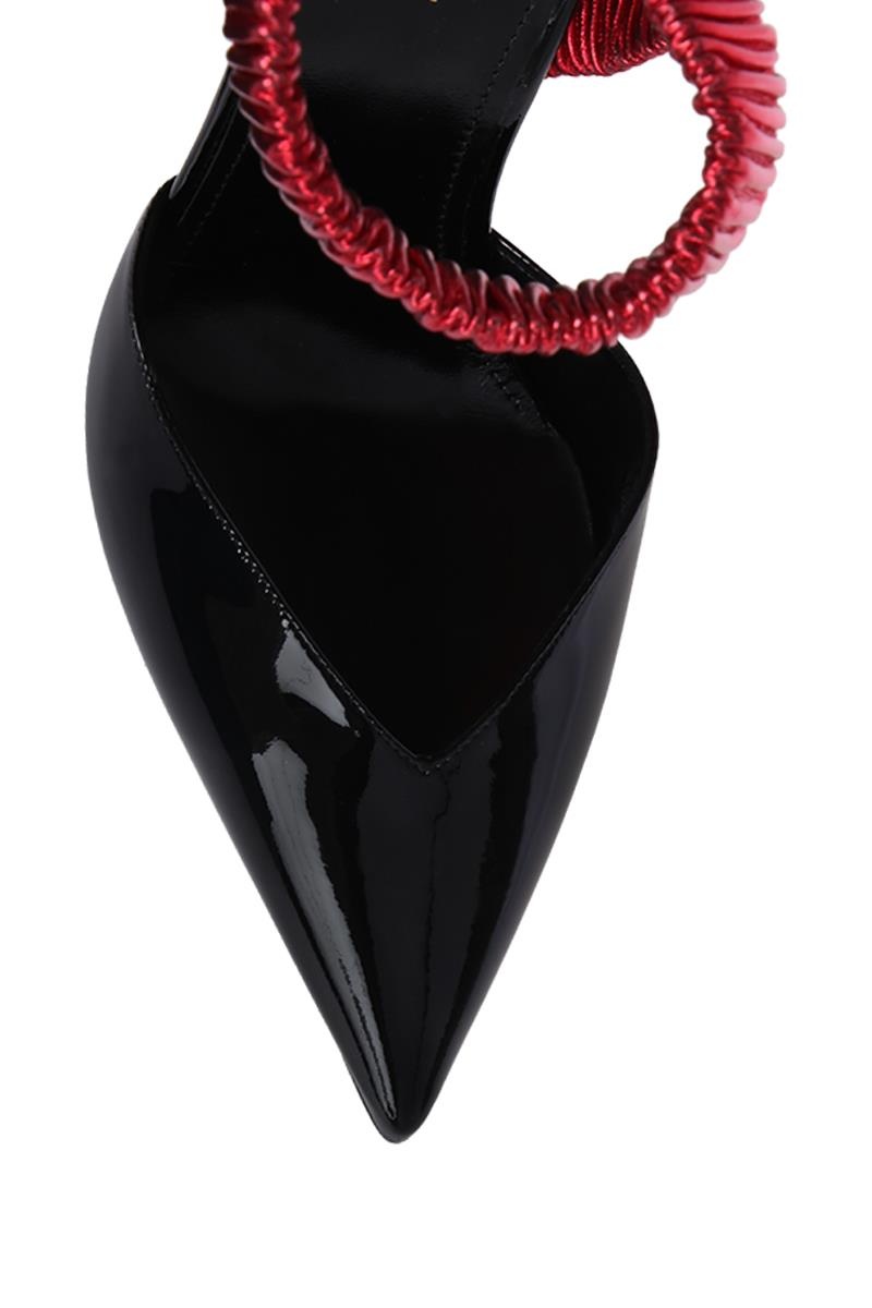 Saint Laurent Freja Flower High Heels In Red