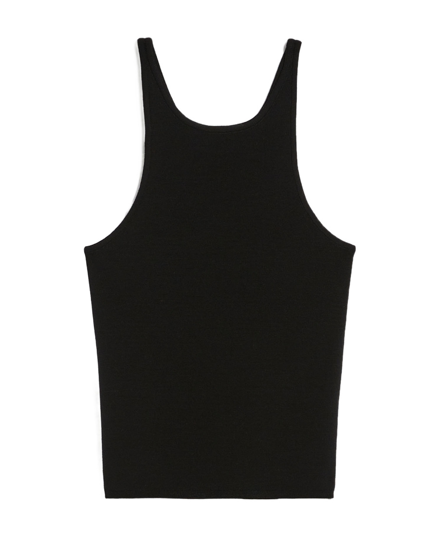 Max Mara Wool Neck Vest In Black