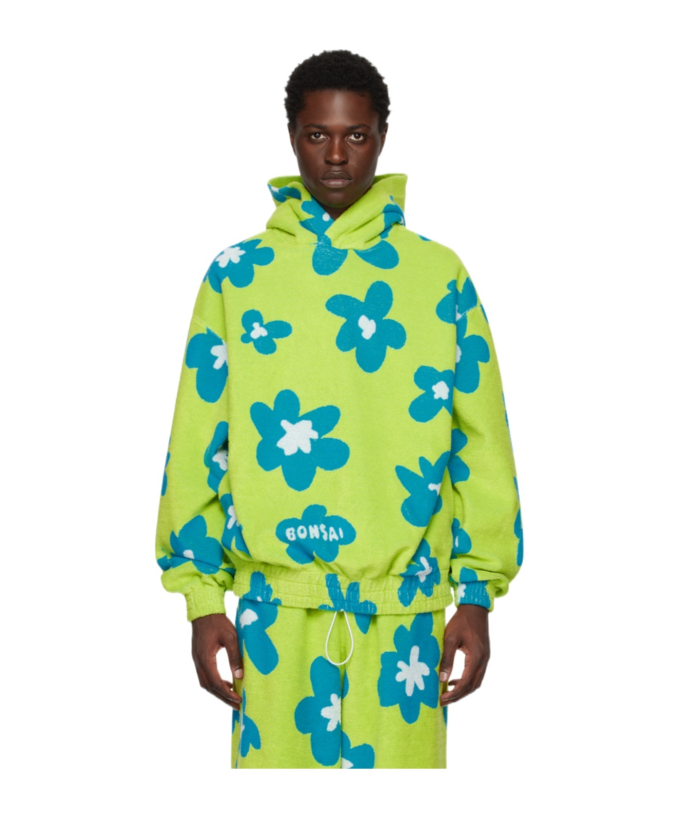 Bonsai Long-sleeved Hooded Sweater In Green