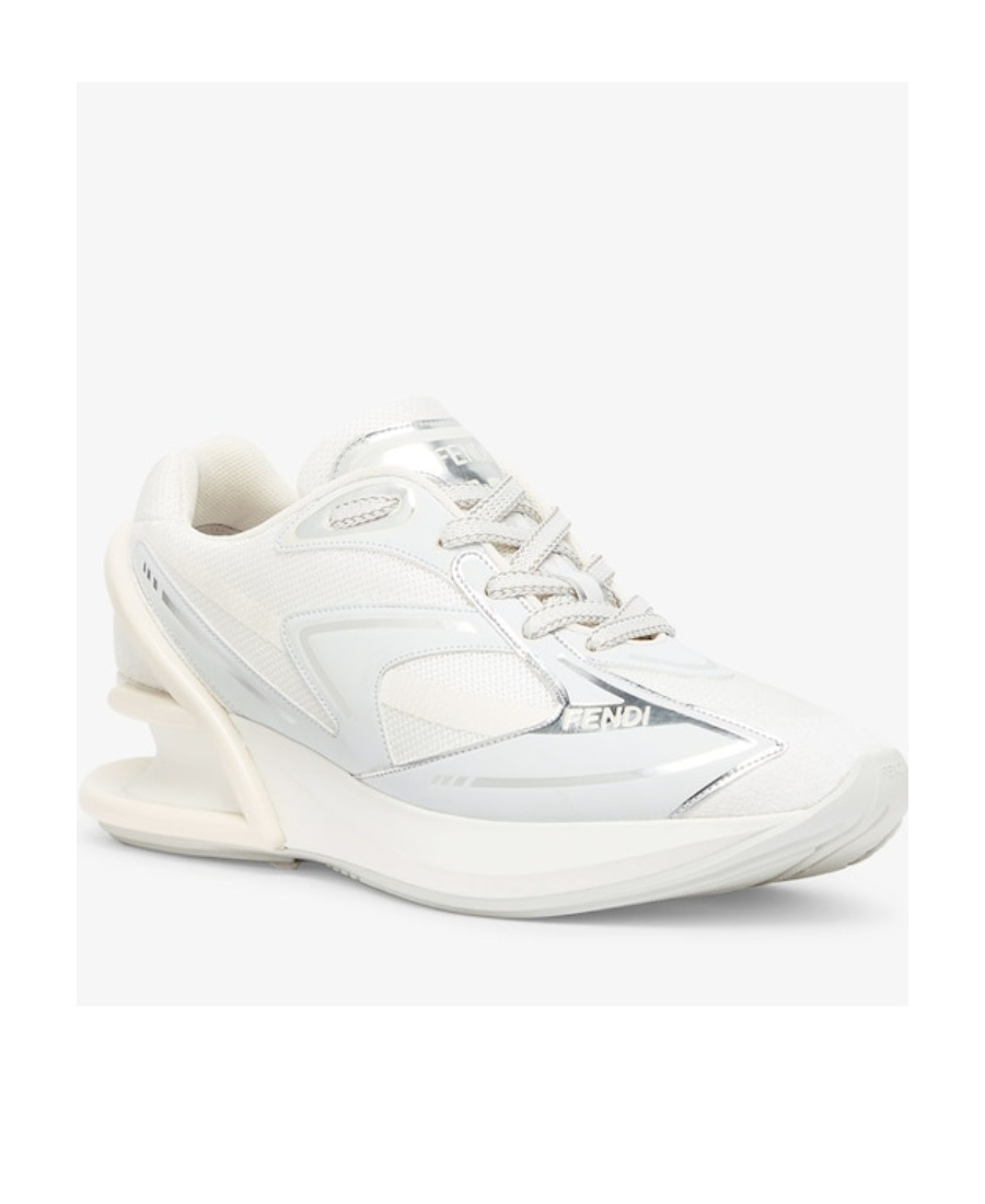 Fendi First 1 Panelled Sneakers In White