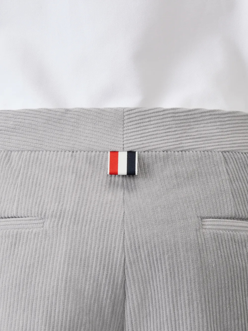 Thom Browne Corduroy Cotton Cropped Trousers In Gray