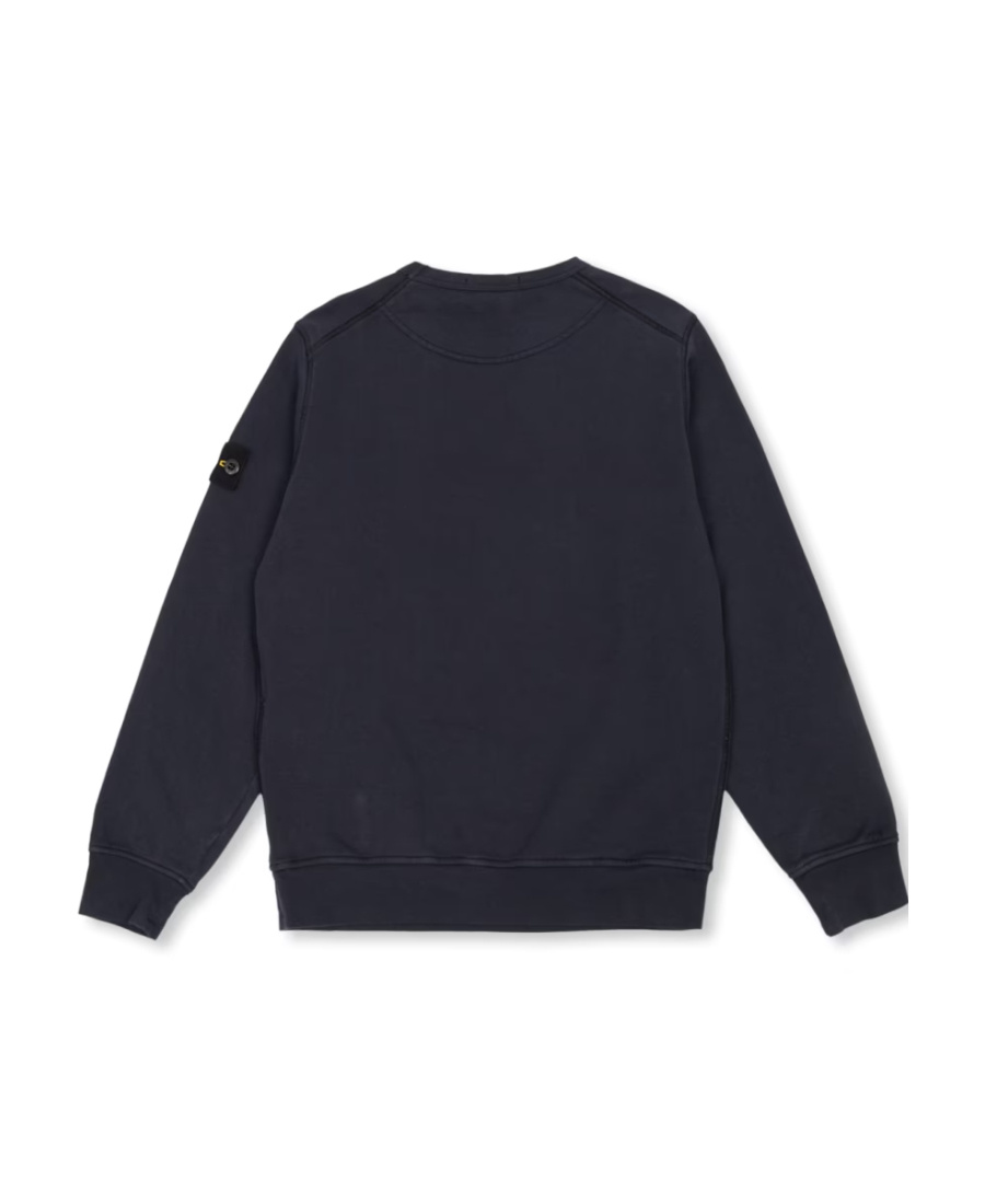 Stone Island Compass-badge Cotton Sweatshirt In Blue