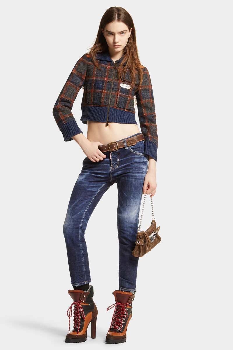 Dsquared2 Logo Patch Jeans In Blue