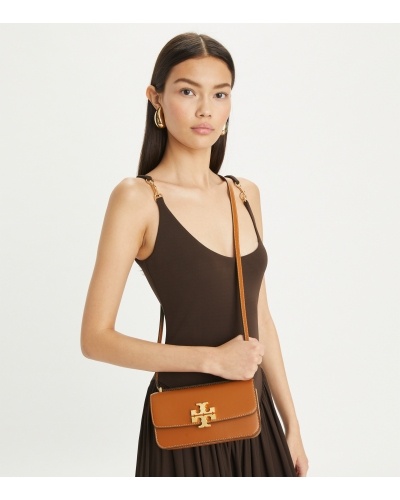 Tory Burch Small Eleanor Rectangular Convertible Leather Shoulder Bag In Brown