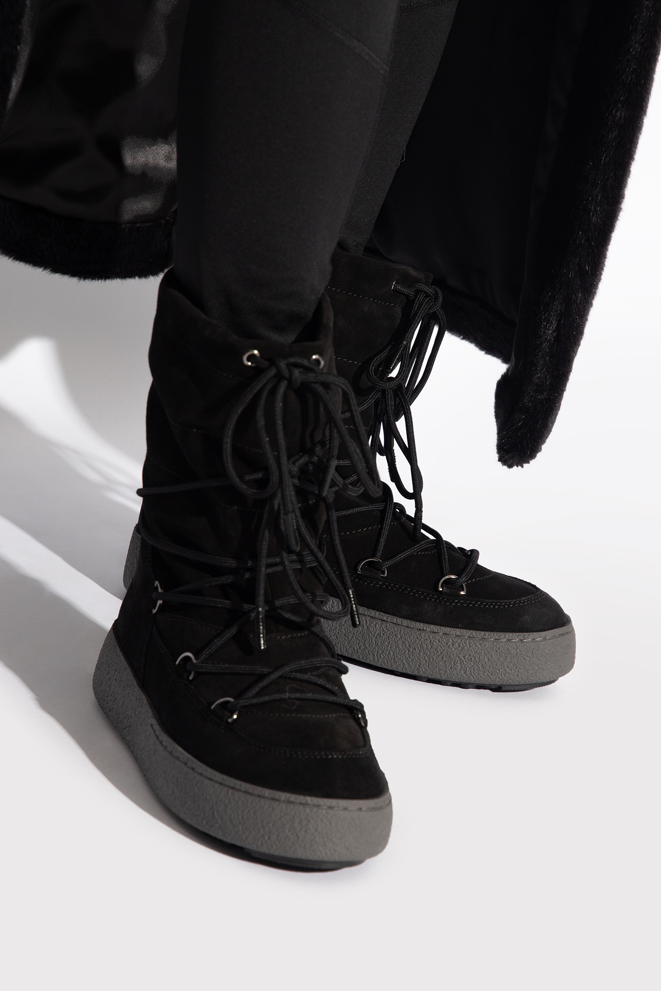 Moon Boot Ltrack Suede Boots In Black