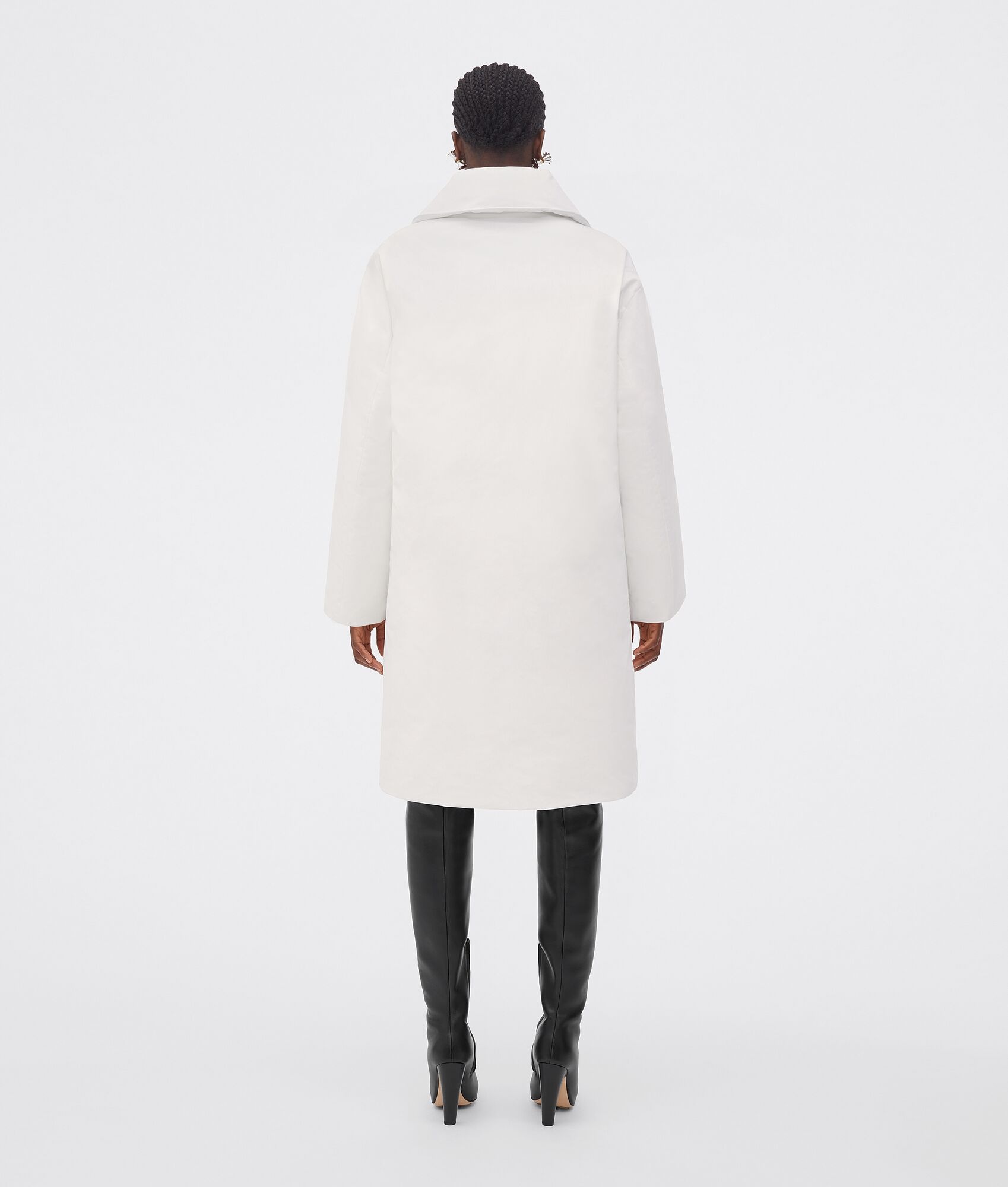 Bottega Veneta Long Down Jacket With Belt In White