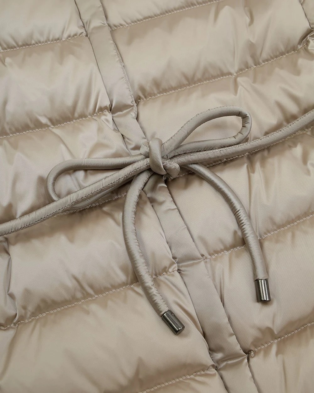 Weekend Max Mara Lace Up Quilted Down Jacket In Gray