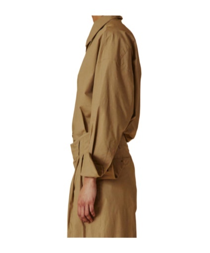 Shop Darkpark Popeline Tunic Style Shirt In Brown