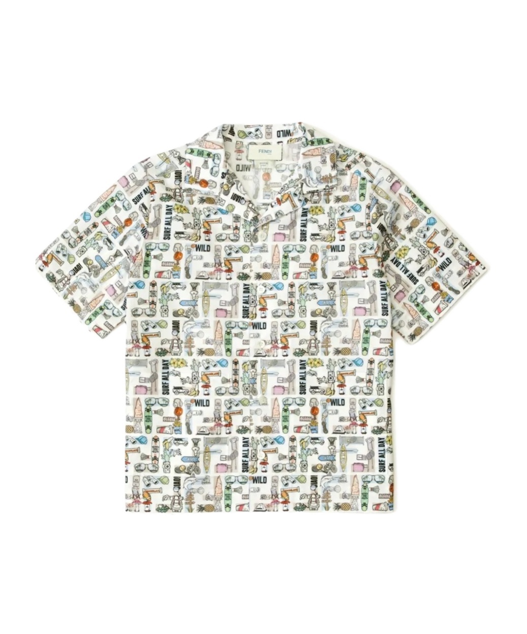 Fendi Graphic-print Short-sleeve Shirt In White