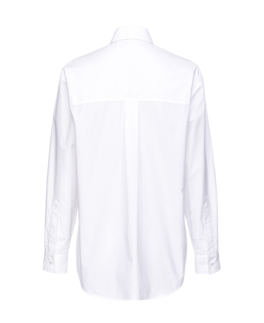 Pinko Rhinestone-embellished Cotton Shirt In White