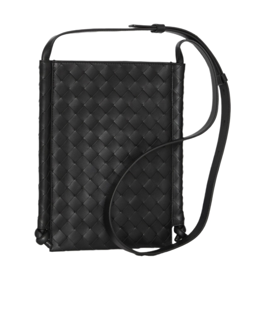 Bottega Veneta Small Loop Flat Crossbody Bag In Black